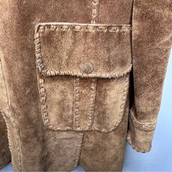Vintage 60s 70s Handcrafted Leather Suede Jacket Size Small - Picture 7 of 16